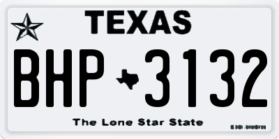 TX license plate BHP3132