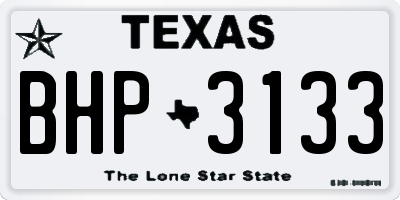 TX license plate BHP3133