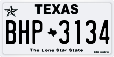 TX license plate BHP3134