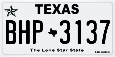 TX license plate BHP3137