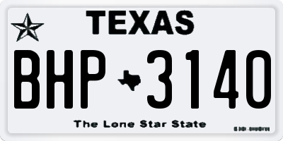 TX license plate BHP3140