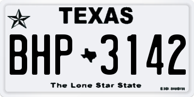 TX license plate BHP3142