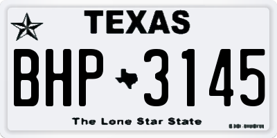 TX license plate BHP3145