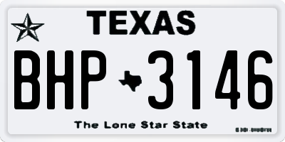 TX license plate BHP3146
