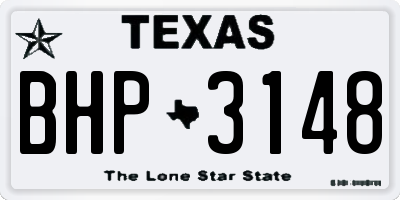 TX license plate BHP3148