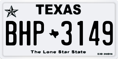 TX license plate BHP3149