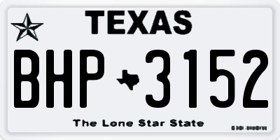 TX license plate BHP3152