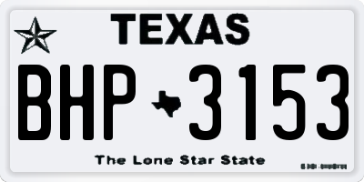 TX license plate BHP3153