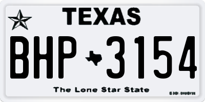 TX license plate BHP3154