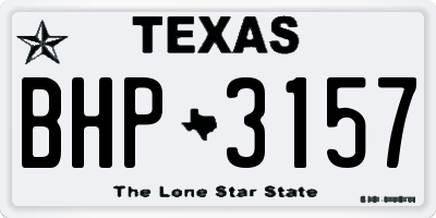 TX license plate BHP3157