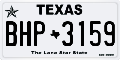 TX license plate BHP3159