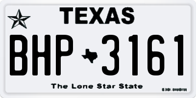 TX license plate BHP3161