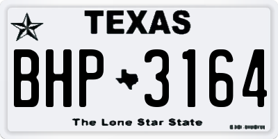 TX license plate BHP3164