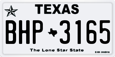 TX license plate BHP3165