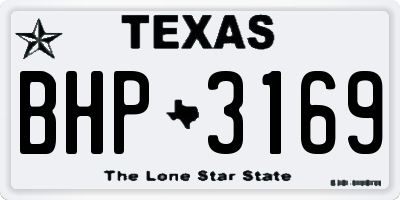 TX license plate BHP3169
