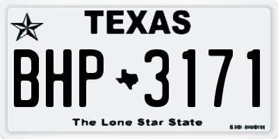 TX license plate BHP3171