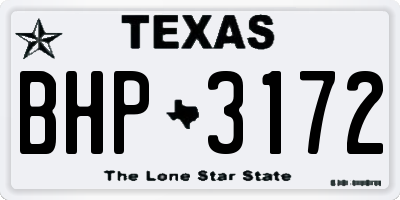 TX license plate BHP3172