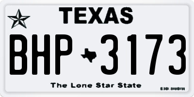 TX license plate BHP3173