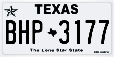 TX license plate BHP3177