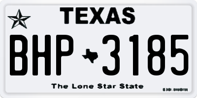 TX license plate BHP3185