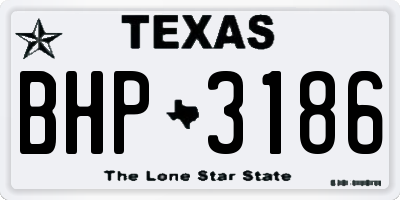 TX license plate BHP3186