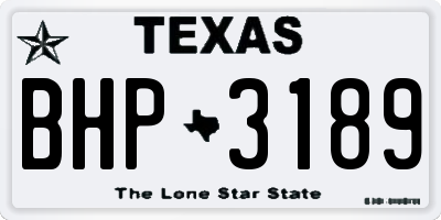 TX license plate BHP3189