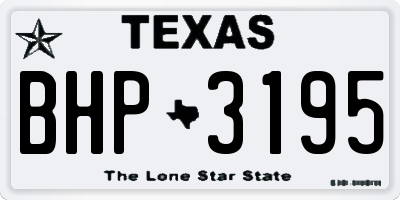 TX license plate BHP3195