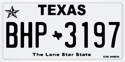 TX license plate BHP3197
