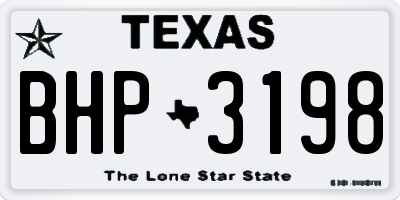 TX license plate BHP3198