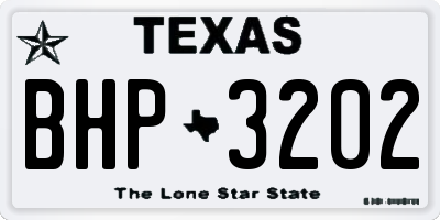 TX license plate BHP3202