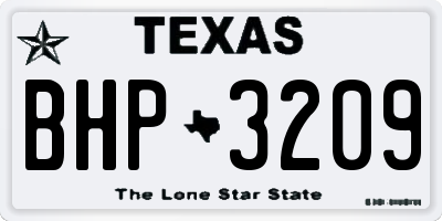 TX license plate BHP3209