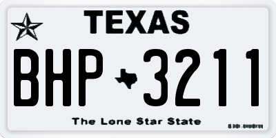 TX license plate BHP3211