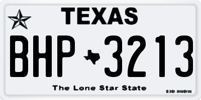 TX license plate BHP3213