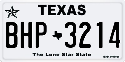 TX license plate BHP3214