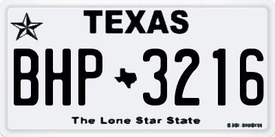 TX license plate BHP3216