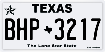 TX license plate BHP3217