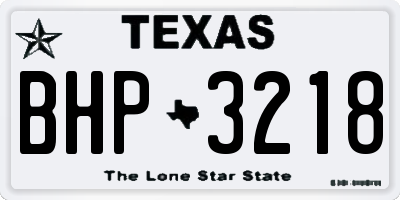 TX license plate BHP3218