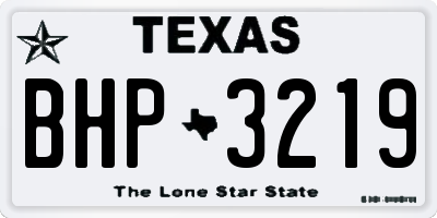 TX license plate BHP3219