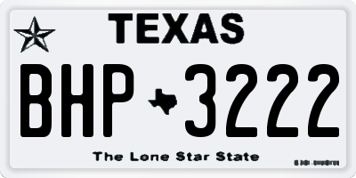 TX license plate BHP3222