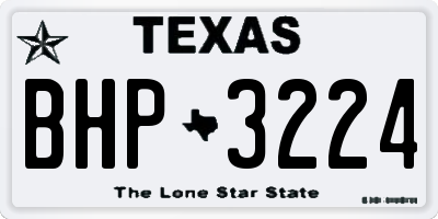 TX license plate BHP3224