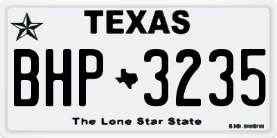 TX license plate BHP3235