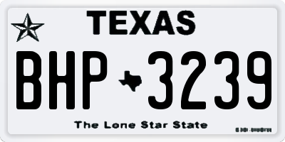 TX license plate BHP3239