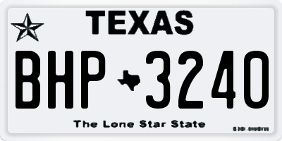TX license plate BHP3240