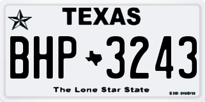 TX license plate BHP3243