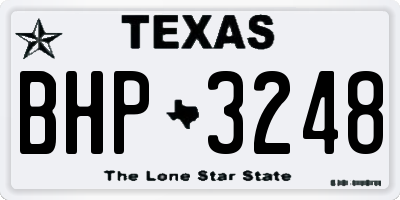 TX license plate BHP3248