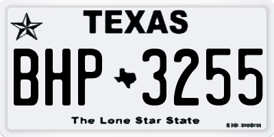 TX license plate BHP3255