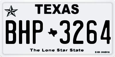 TX license plate BHP3264