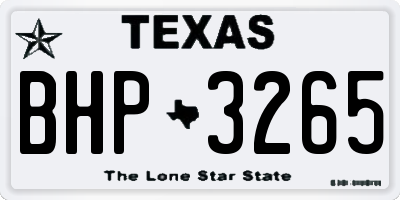 TX license plate BHP3265