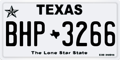 TX license plate BHP3266