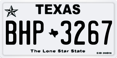 TX license plate BHP3267